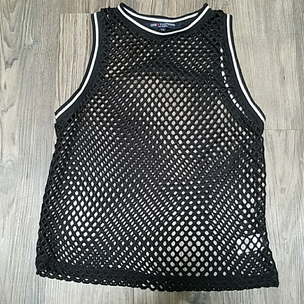 Mesh sleeveless top